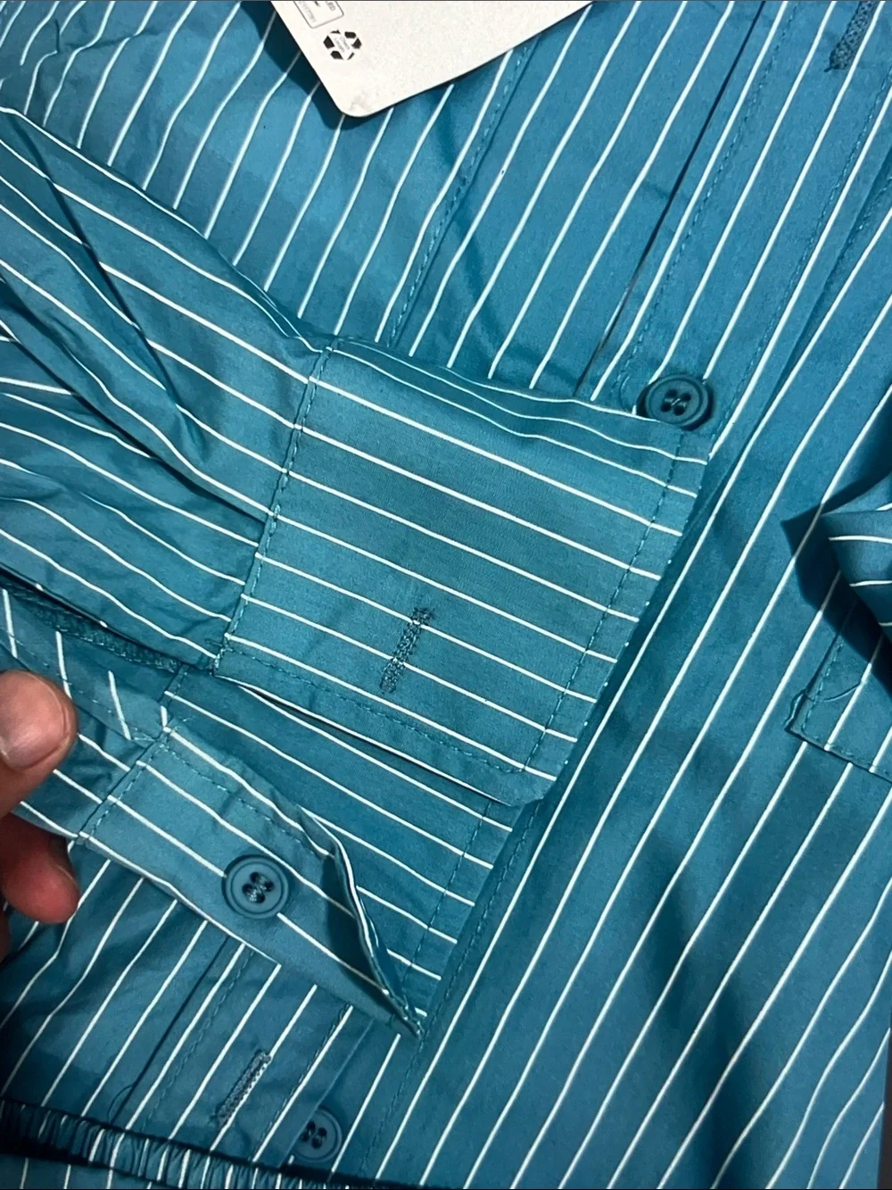 ALO Yoga Blue Button-Up Shirt